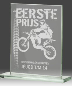 Glasstandaard rechtopstaand gelaserd